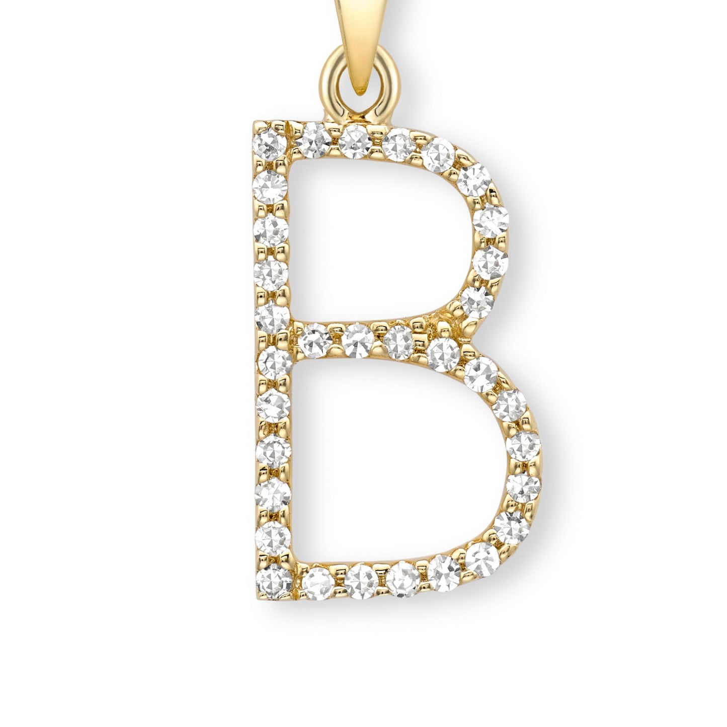 18ct Gold  Diamond Initial Charm Pendant Letter B - INNR0213-B