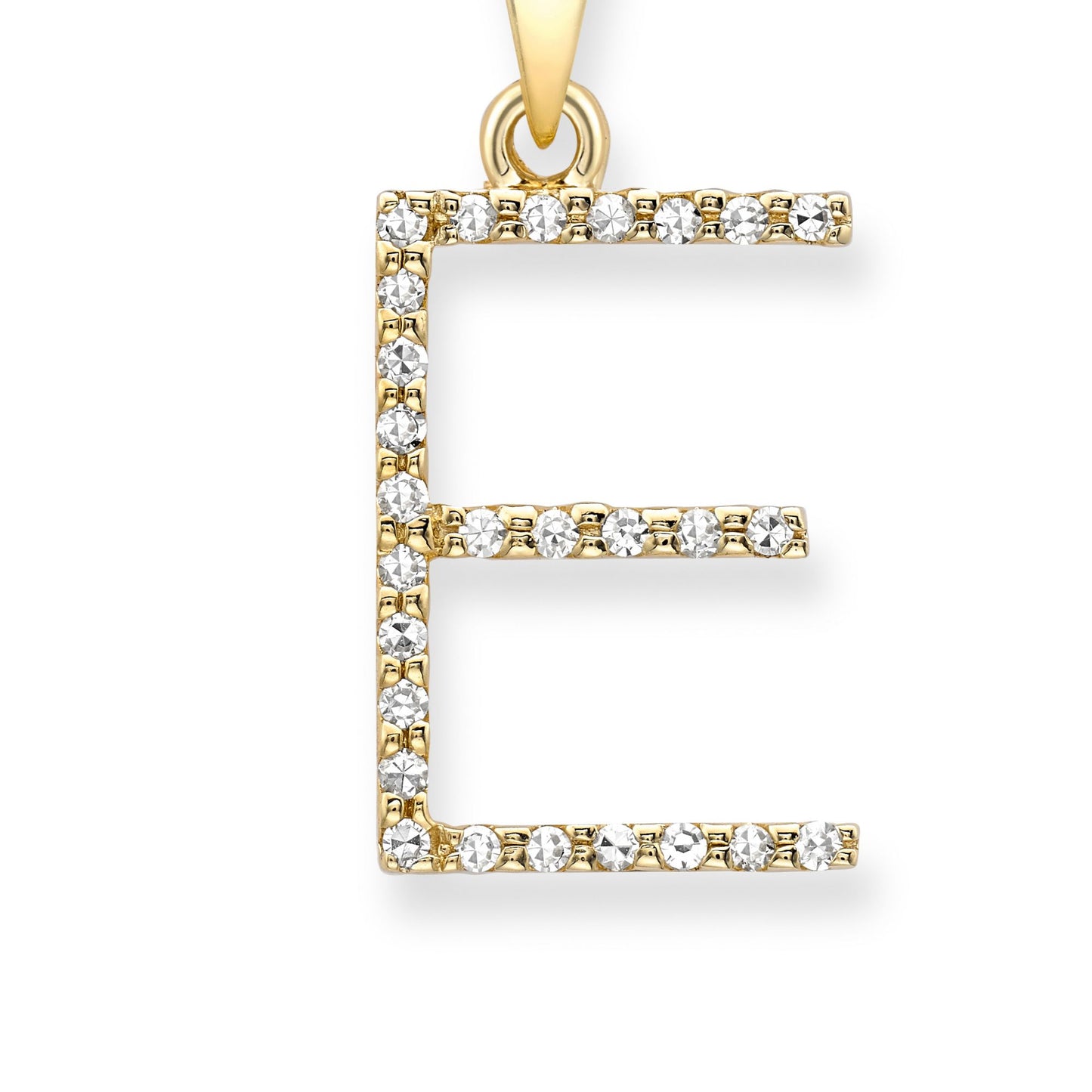 18ct Gold  Diamond Initial Charm Pendant Letter E - INNR0213-E
