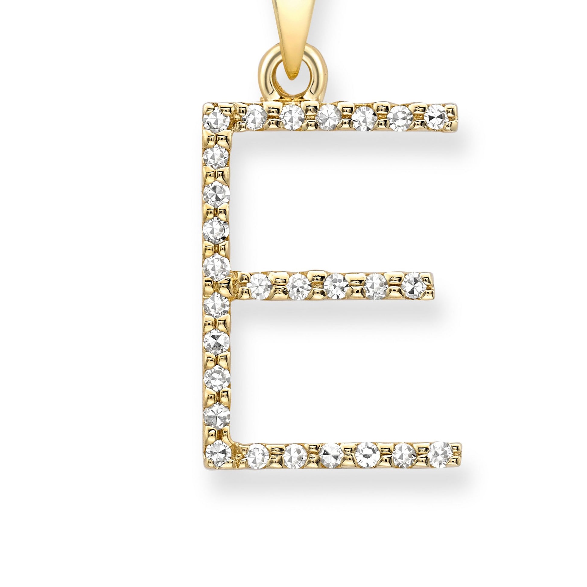 18ct Gold  Diamond Initial Charm Pendant Letter E - INNR0213-E