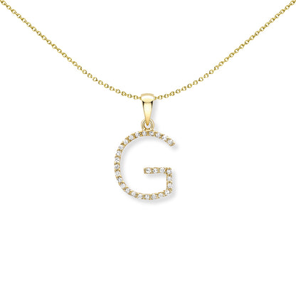 18ct Gold  Diamond Initial Charm Pendant Letter G - INNR0213-G
