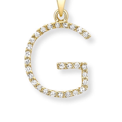 18ct Gold  Diamond Initial Charm Pendant Letter G - INNR0213-G