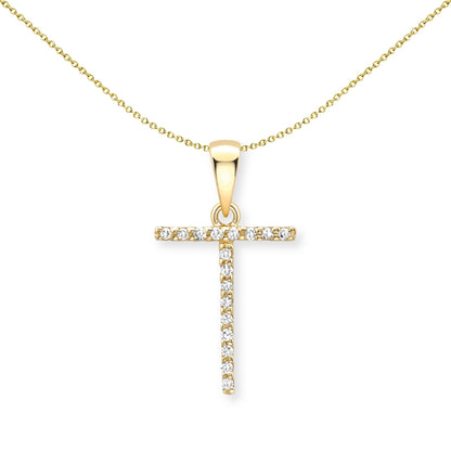 18ct Gold  Diamond Initial Charm Pendant Letter T - INNR0213-T