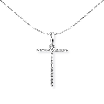 18ct White Gold  Diamond Initial Charm Pendant Letter T 12x20mm - INNR027-T