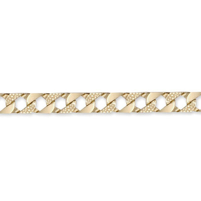 9ct Gold  Lizard Curb 9mm Cast Chain Bracelet, 7.5 inch - JBB216