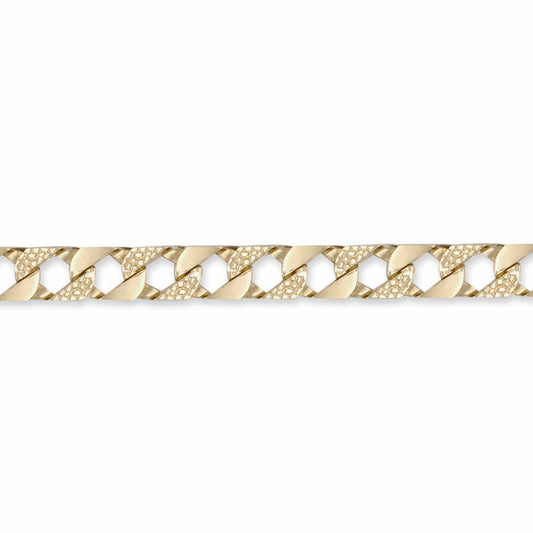 9ct Gold  Lizard Curb 9mm Cast Chain Bracelet, 8.5 inch - JBB216