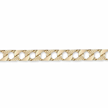 9ct Gold  Lizard Curb 9mm Cast Chain Bracelet, 7.5 inch - JBB216