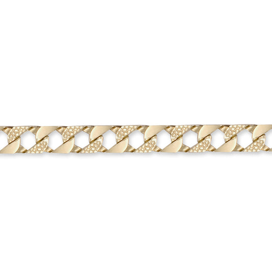 9ct Gold  Lizard Curb 9mm Cast Chain Bracelet, 7.5 inch - JBB216