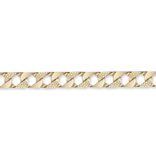 Mens 9ct Gold  Lizard Curb 9mm Cast Chain Necklace - JBB216