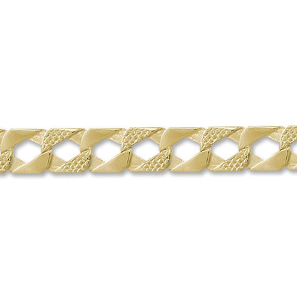 Mens 9ct Gold  Lizard Curb 13mm Cast Chain Necklace - JBB273