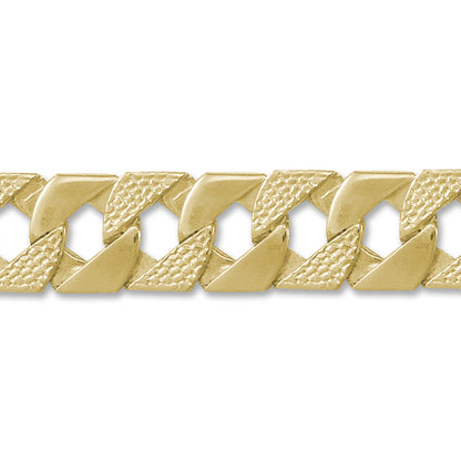Mens 9ct Gold  Lizard Curb 22mm Cast Chain Necklace - JBB274