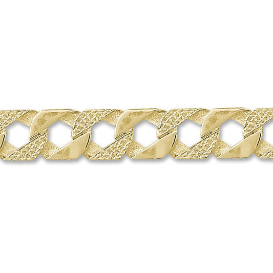 Mens 9ct Gold  Lizard Curb 16mm Cast Chain Necklace - JBB289