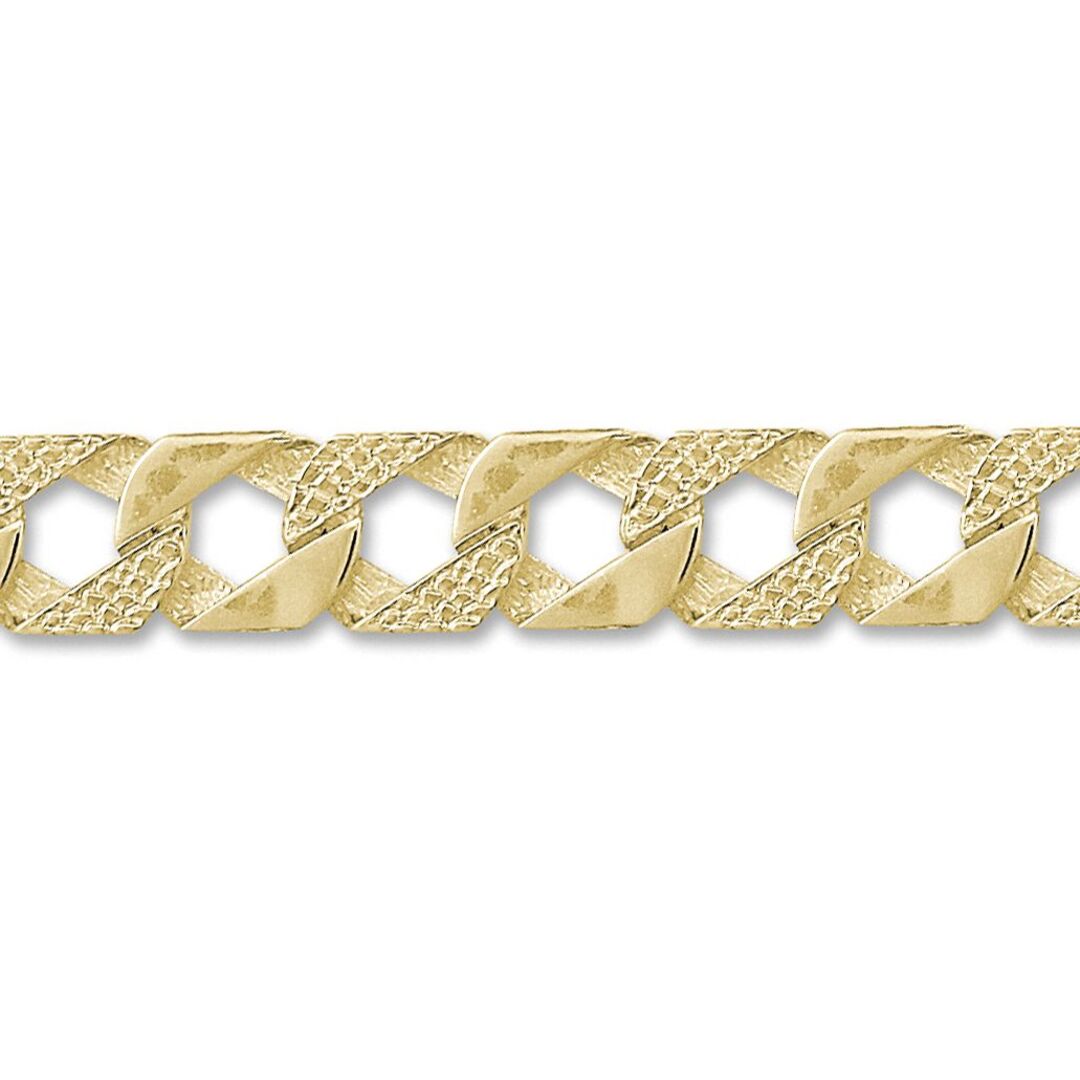 Mens 9ct Gold  Lizard Curb 16mm Cast Chain Necklace - JBB289