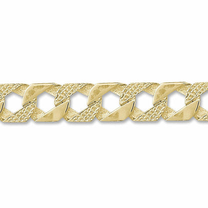 Mens 9ct Gold  Lizard Curb 16mm Cast Chain Bracelet, 9 inch - JBB289