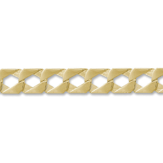 Mens 9ct Gold  Denmark Curb 14mm Cast Chain Bracelet 9 inch - JBB291