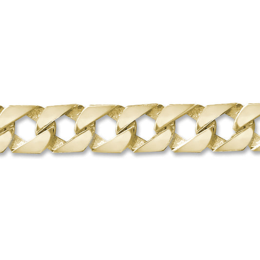 Mens 9ct Gold  Paris Curb 16mm Cast Chain Bracelet, 9 inch - JBB299