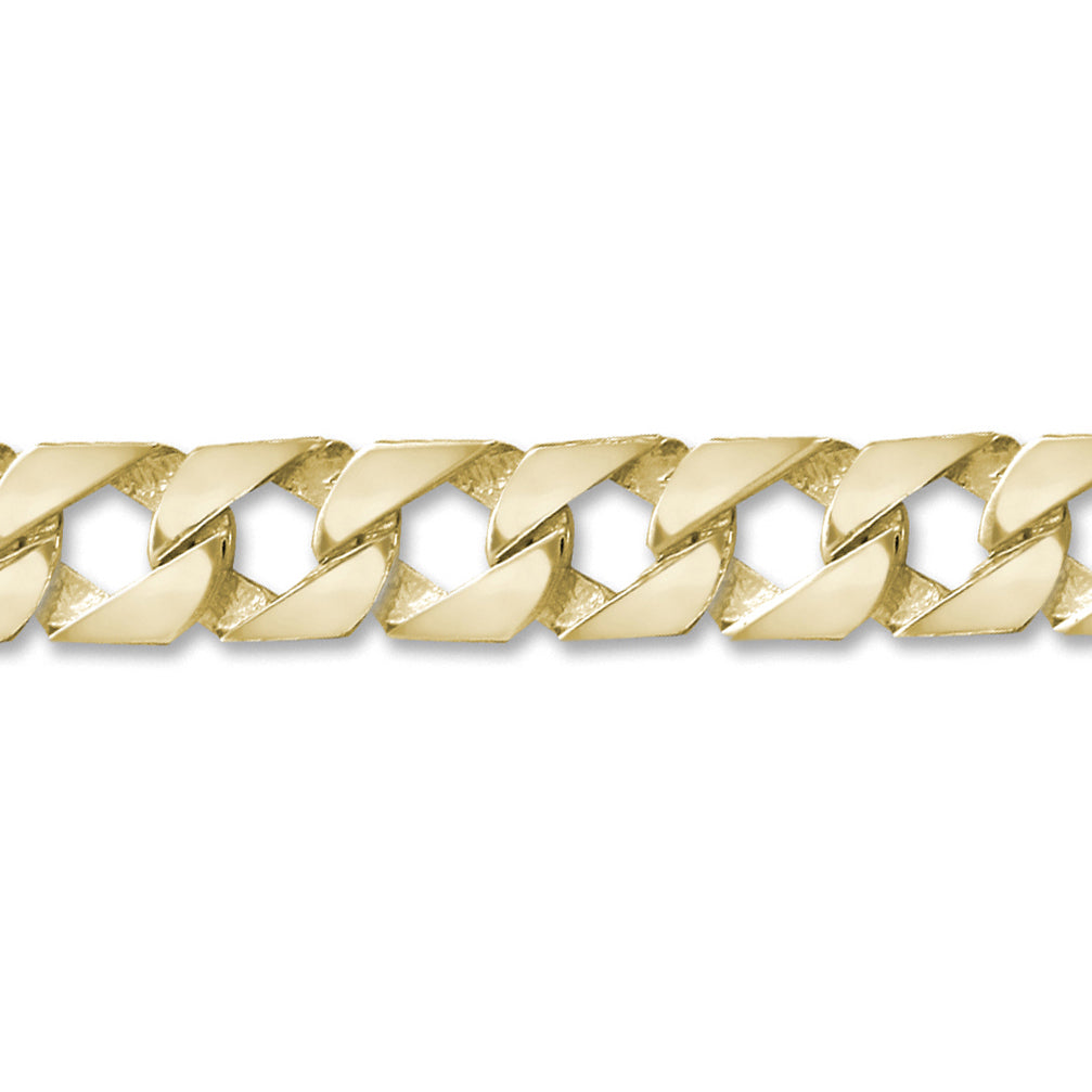 Mens 9ct Gold  Paris Curb 16mm Cast Chain Necklace - JBB299