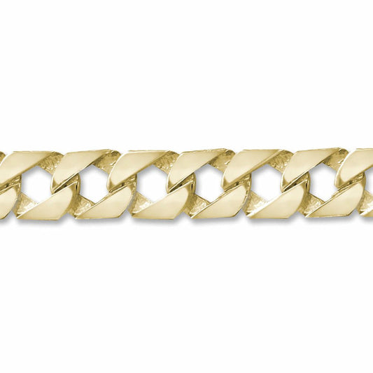 Mens 9ct Gold  Paris Curb 16mm Cast Chain Bracelet, 9 inch - JBB299