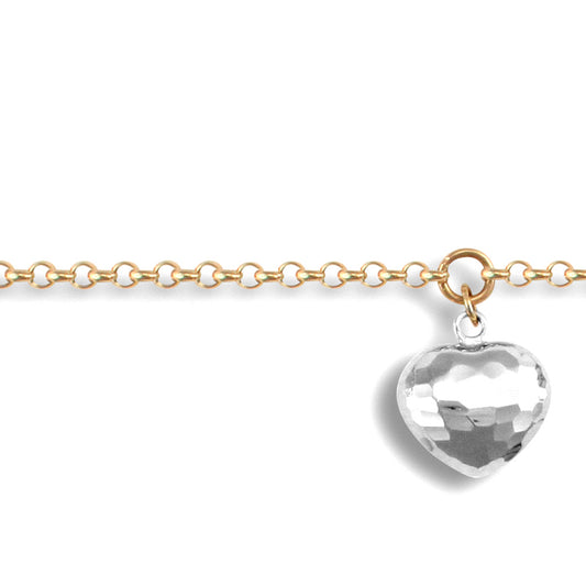 9ct 2-Colour Gold  Loves Solo 2.2mm Charm Bracelet - JBB310