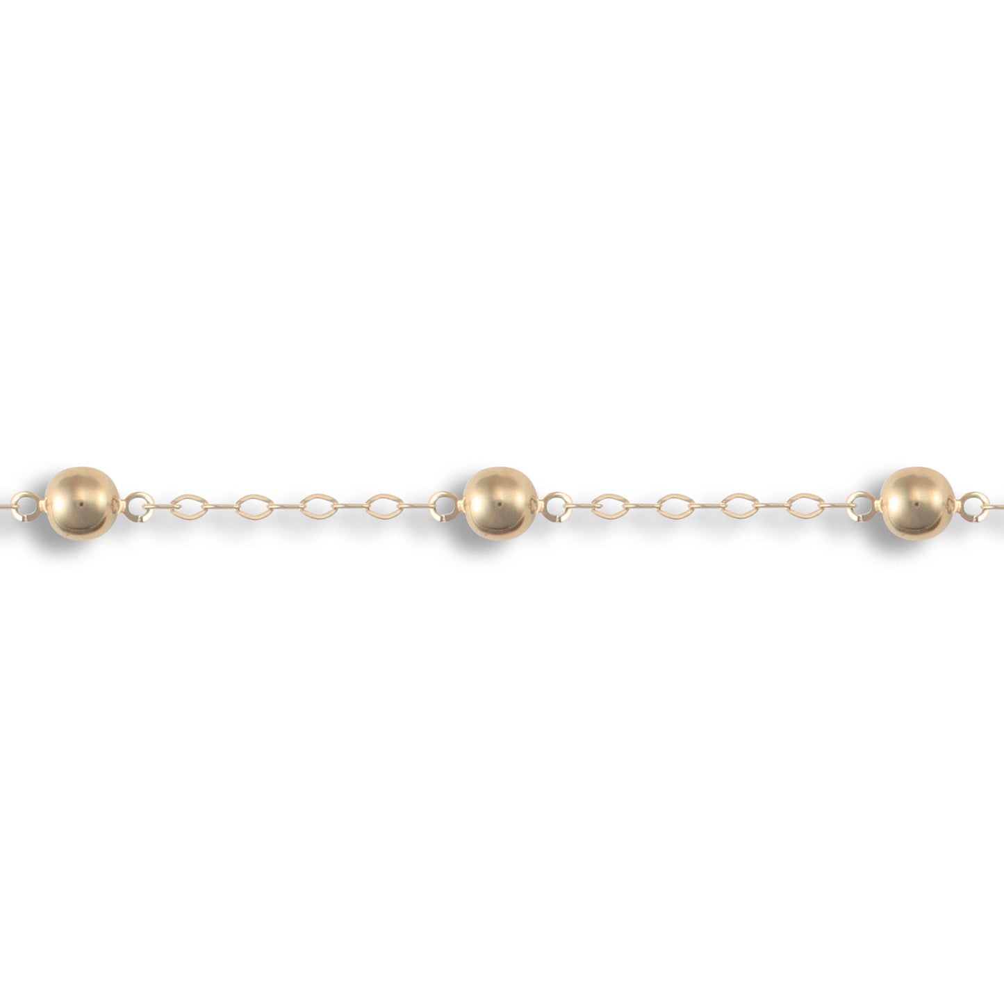 9ct Gold  Beads By The Inch 2.2mm & 6mm Bead Bracelet - JBB311