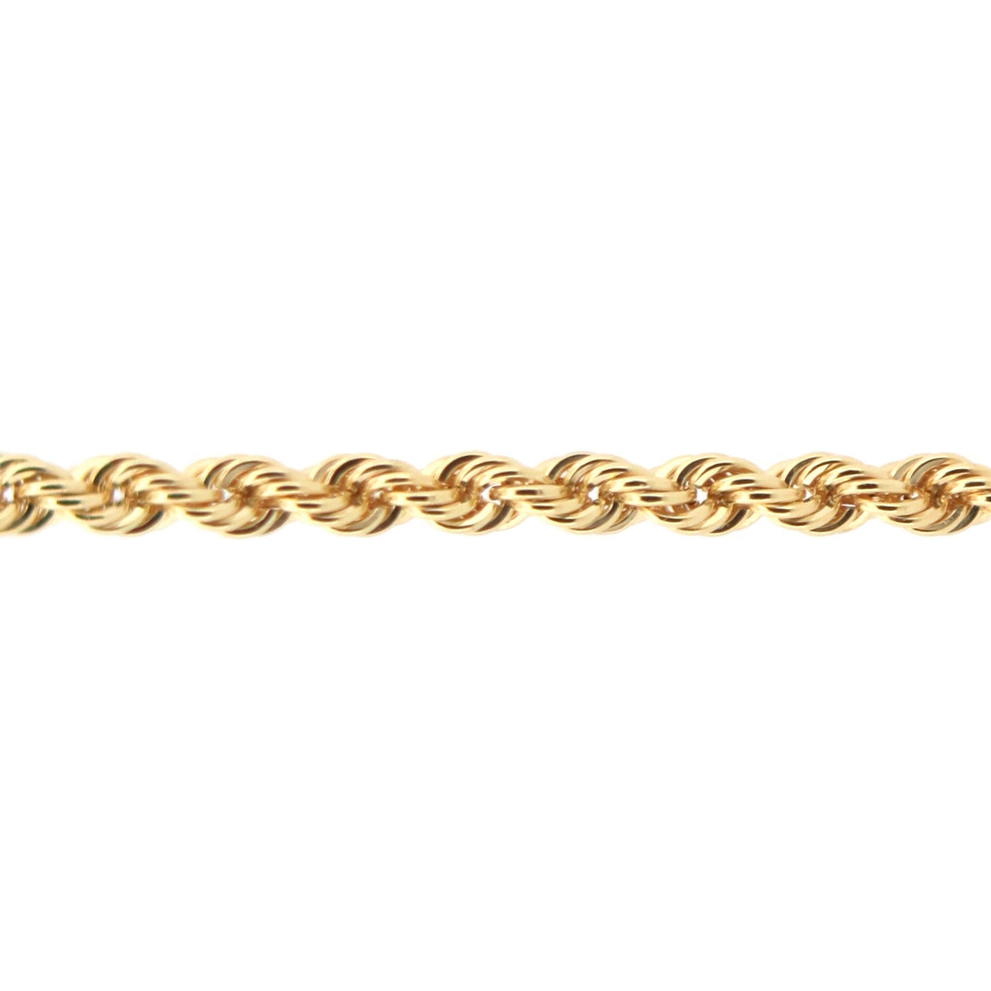 9ct Gold  Diamond Cut Hollow Rope 2mm Chain Bracelet 7.5 inch 19cm - JBB325B