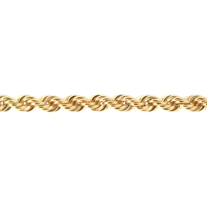 9ct Gold  Diamond Cut Hollow Rope 2mm Chain Bracelet 7.5 inch 19cm - JBB325B