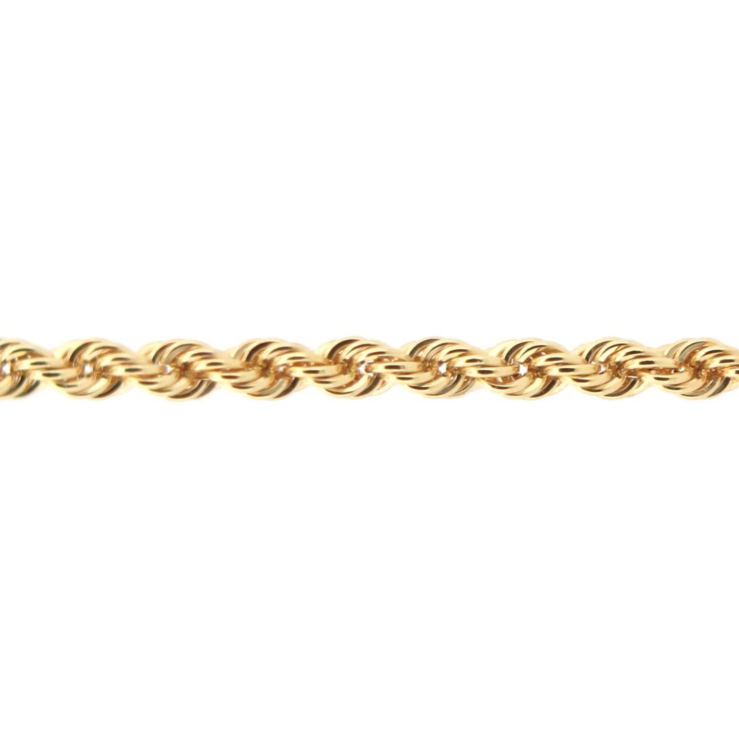9ct Gold  Diamond Cut Hollow Rope 2mm Chain Necklace - JBB325B