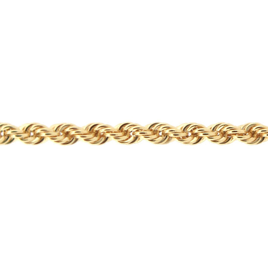 9ct Gold  Diamond Cut Hollow Rope 2mm Chain Necklace - JBB325B