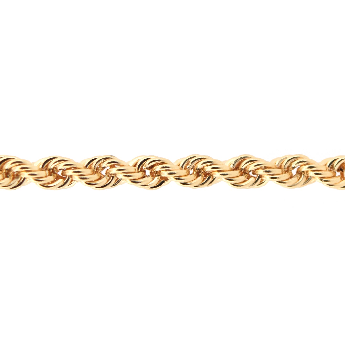 9ct Gold  Diamond Cut Hollow Rope 3mm Chain Bracelet 7.5 inch 19cm - JBB325C