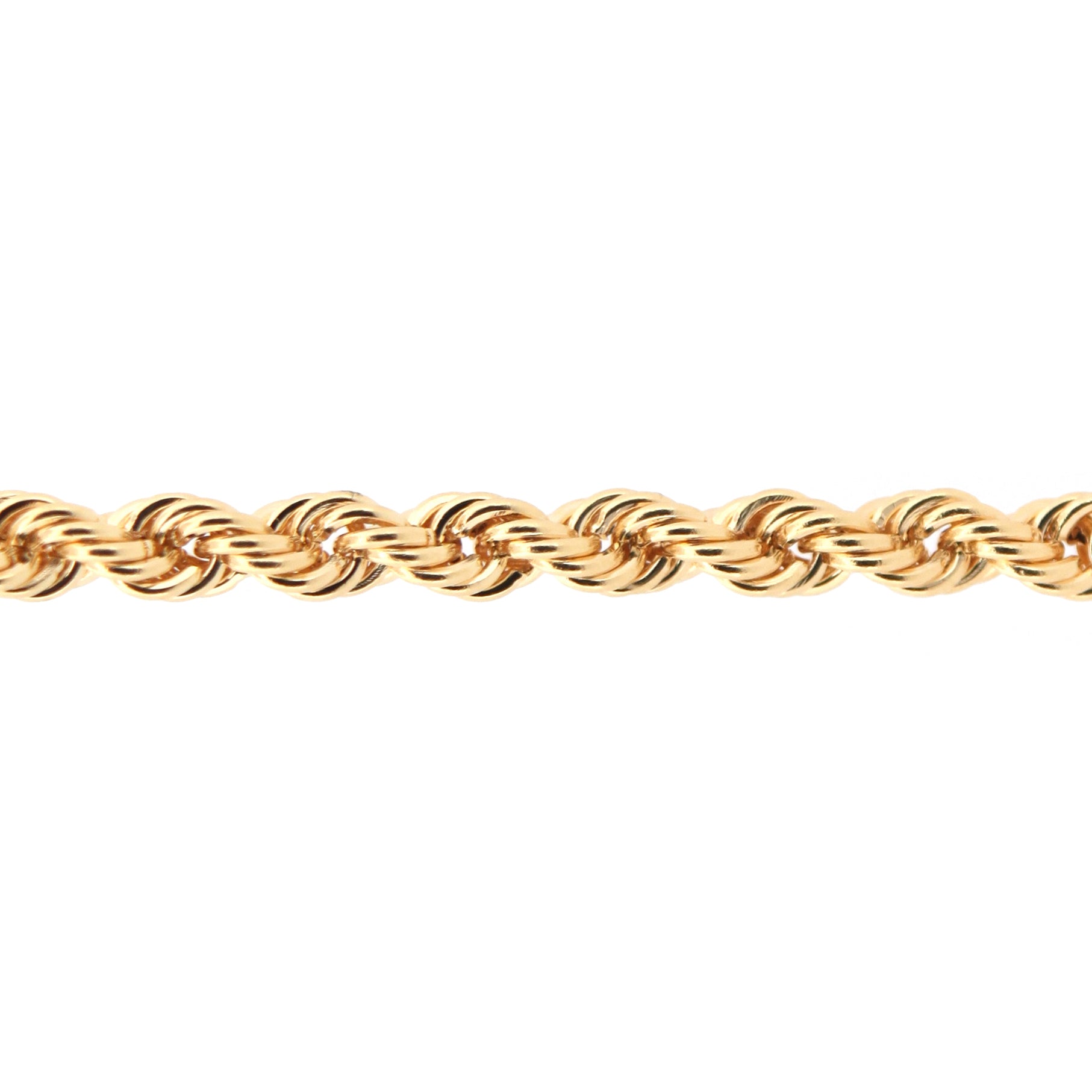 9ct Gold  Diamond Cut Hollow Rope 3mm Chain Bracelet 7.5 inch 19cm - JBB325C