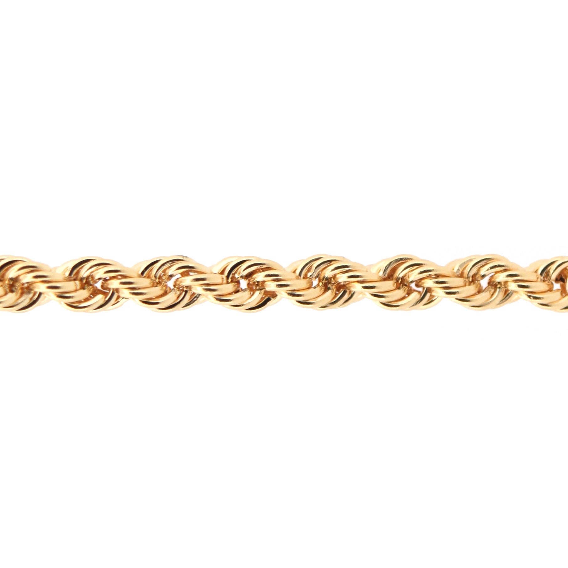 9ct Gold  Diamond Cut Hollow Rope 3mm Chain Necklace - JBB325C