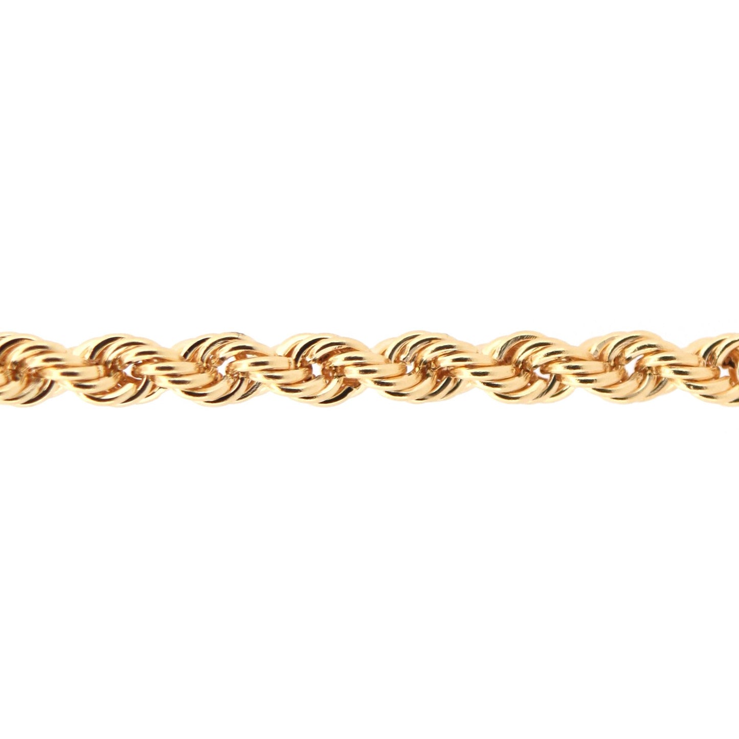 9ct Gold  Diamond Cut Hollow Rope 3mm Chain Bracelet 7.5 inch 19cm - JBB325C