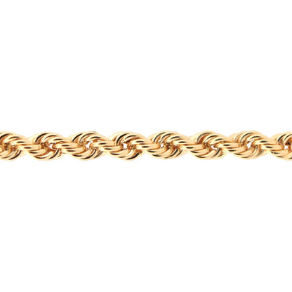 9ct Gold  Diamond Cut Hollow Rope 3mm Chain Bracelet 7.5 inch 19cm - JBB325C