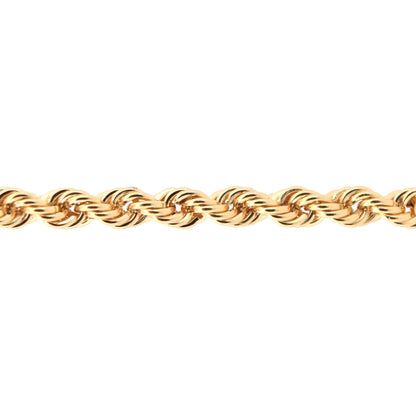 9ct Gold  Diamond Cut Hollow Rope 3mm Chain Bracelet 7.5 inch 19cm - JBB325C