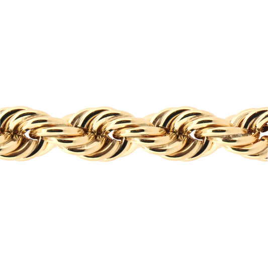 9ct Gold  Diamond Cut Hollow Rope 9mm Chain Bracelet 8.5 inch 22cm - JBB325G