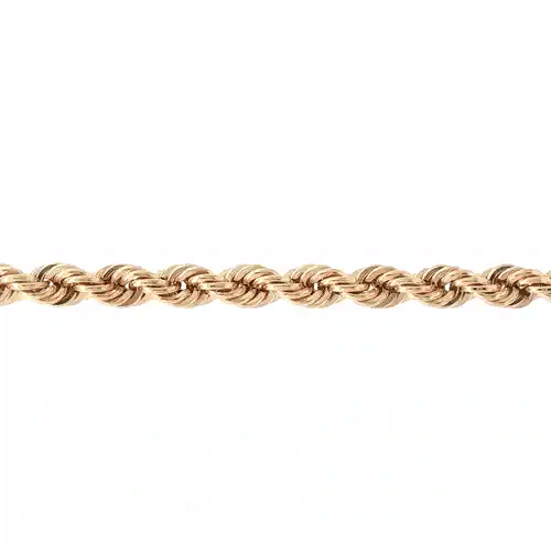 9ct Gold  Diamond Cut Hollow Rope 4.3mm Chain Necklace - JBB325