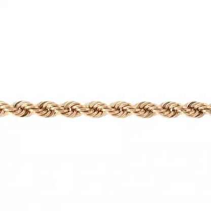 9ct Gold  Diamond Cut Hollow Rope 4.3mm Chain Necklace - JBB325