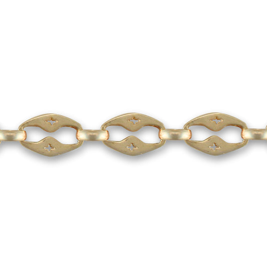 9ct Gold  Fantasy 8mm Chain Bracelet, 7.5 inch - JBB329