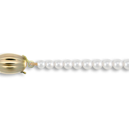 9ct Gold  Clasp Akoya Pearl Graduated Necklace 4-7mm - JBB341