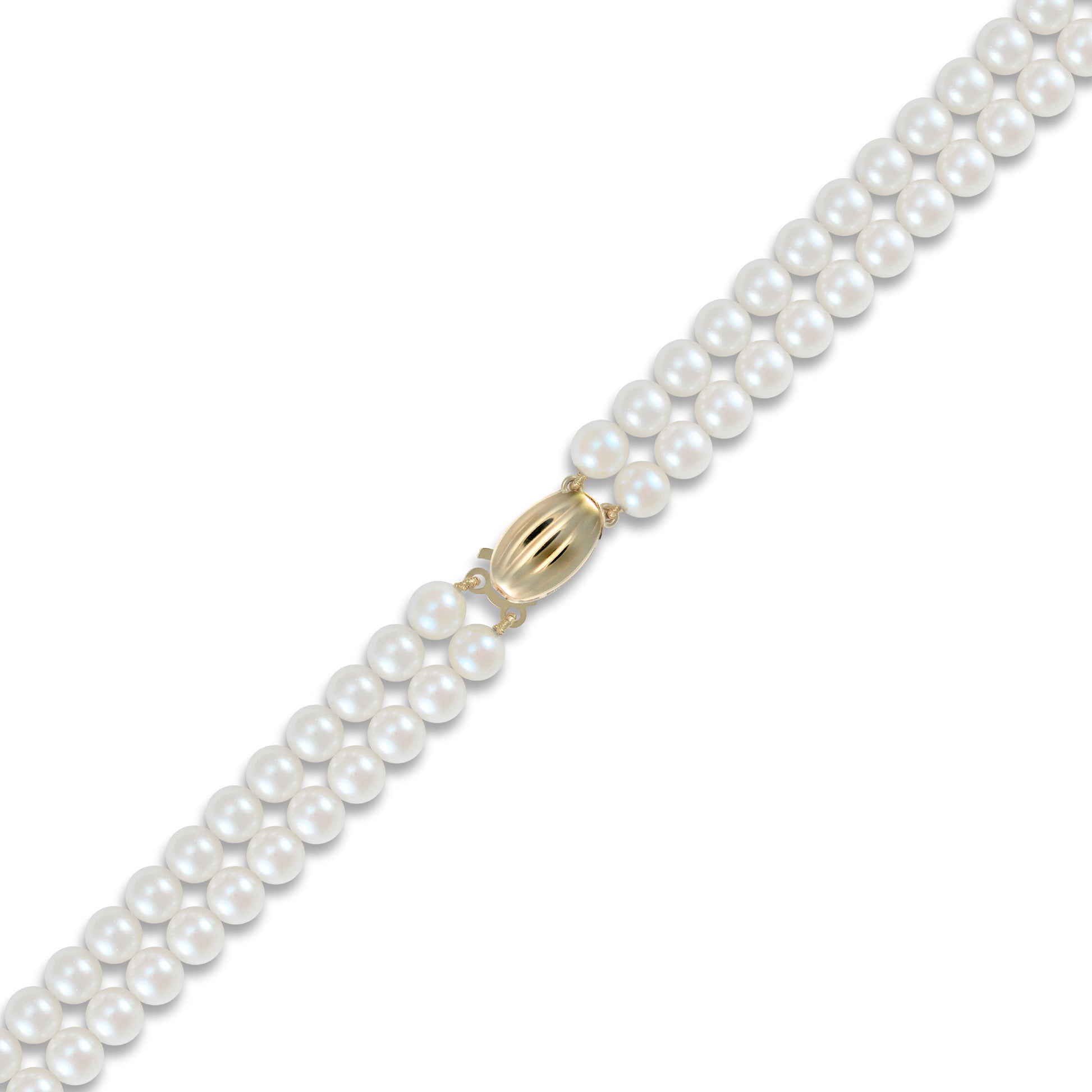 9ct Gold  Clasp Akoya Pearl Double Row Necklace 5.5-6mm - JBB342