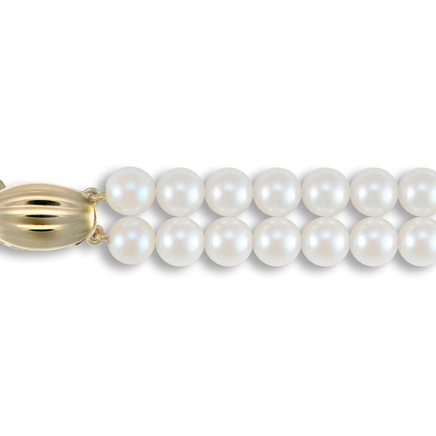 9ct Gold  Clasp Akoya Pearl Double Row Necklace 5.5-6mm - JBB342
