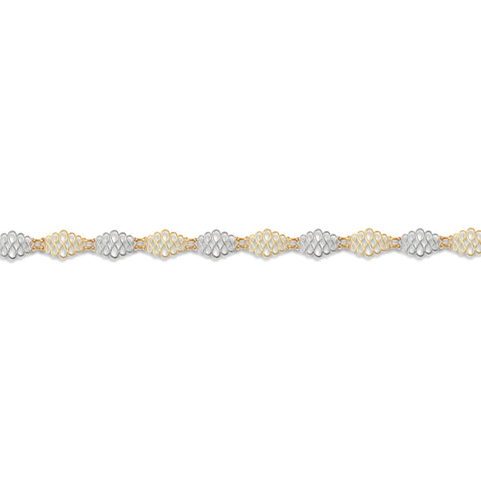 9ct 2-Colour Gold  Graduated Infinity 8.5mm Bracelet - JBB345