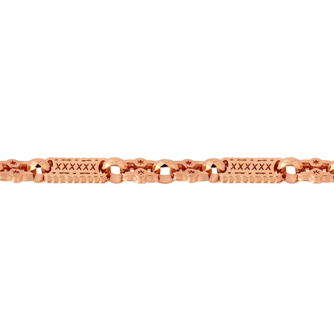 9ct Rose Gold  Rolling Stars & Bars 10mm Chain Link Necklace - JBB361