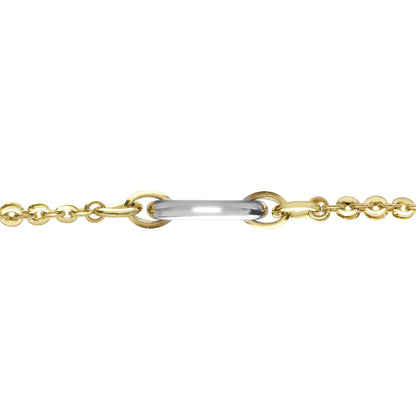 9ct 2-Colour Gold  Oval Double Belcher 9mm Chain Link Necklace - JBB363