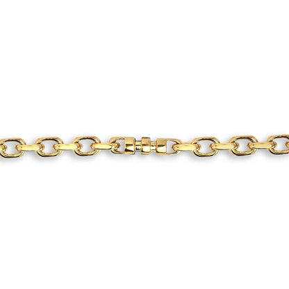 9ct Gold  Spindle Oval 5mm Belcher Bracelet, 7.5 inch 19cm - JBB364