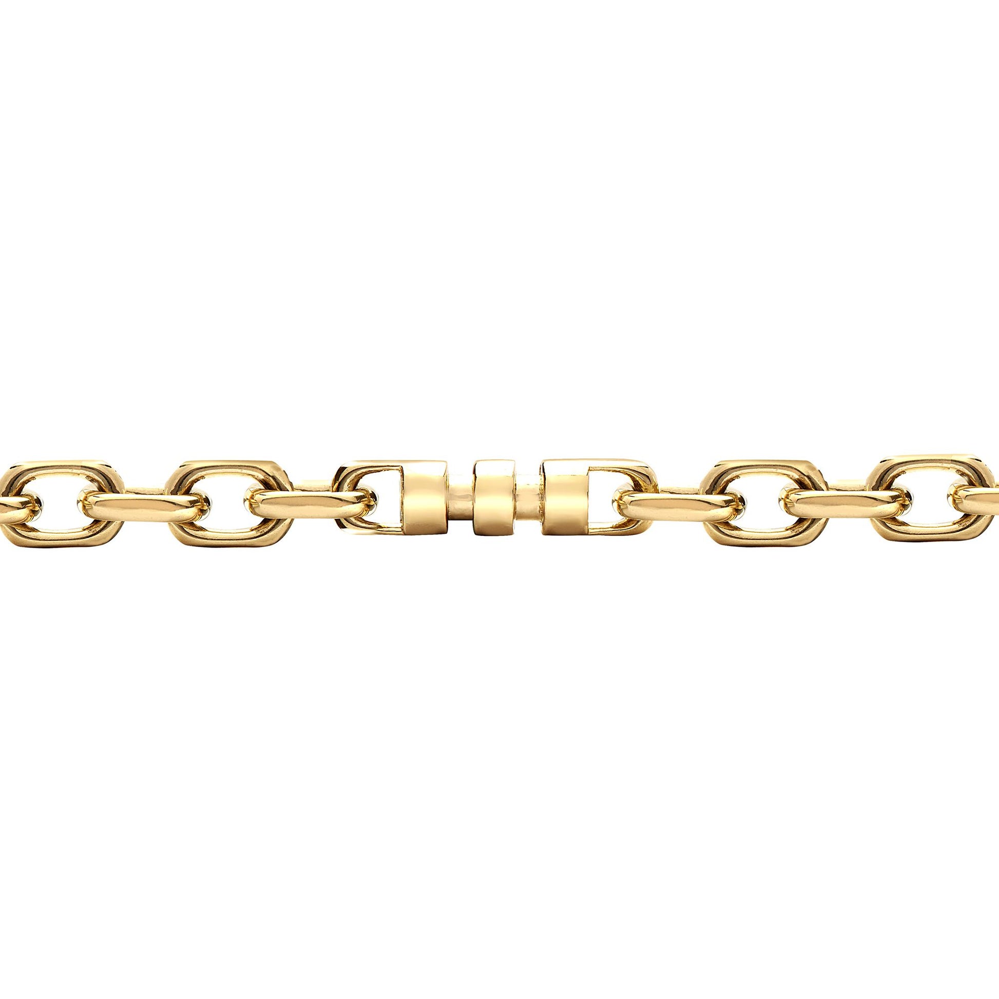 9ct Gold  Spindle Oval 5mm Belcher Bracelet, 7.5 inch 19cm - JBB364