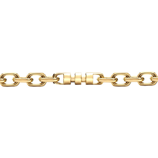 9ct Gold  Spindle Oval 5mm Belcher Bracelet, 7.5 inch 19cm - JBB364