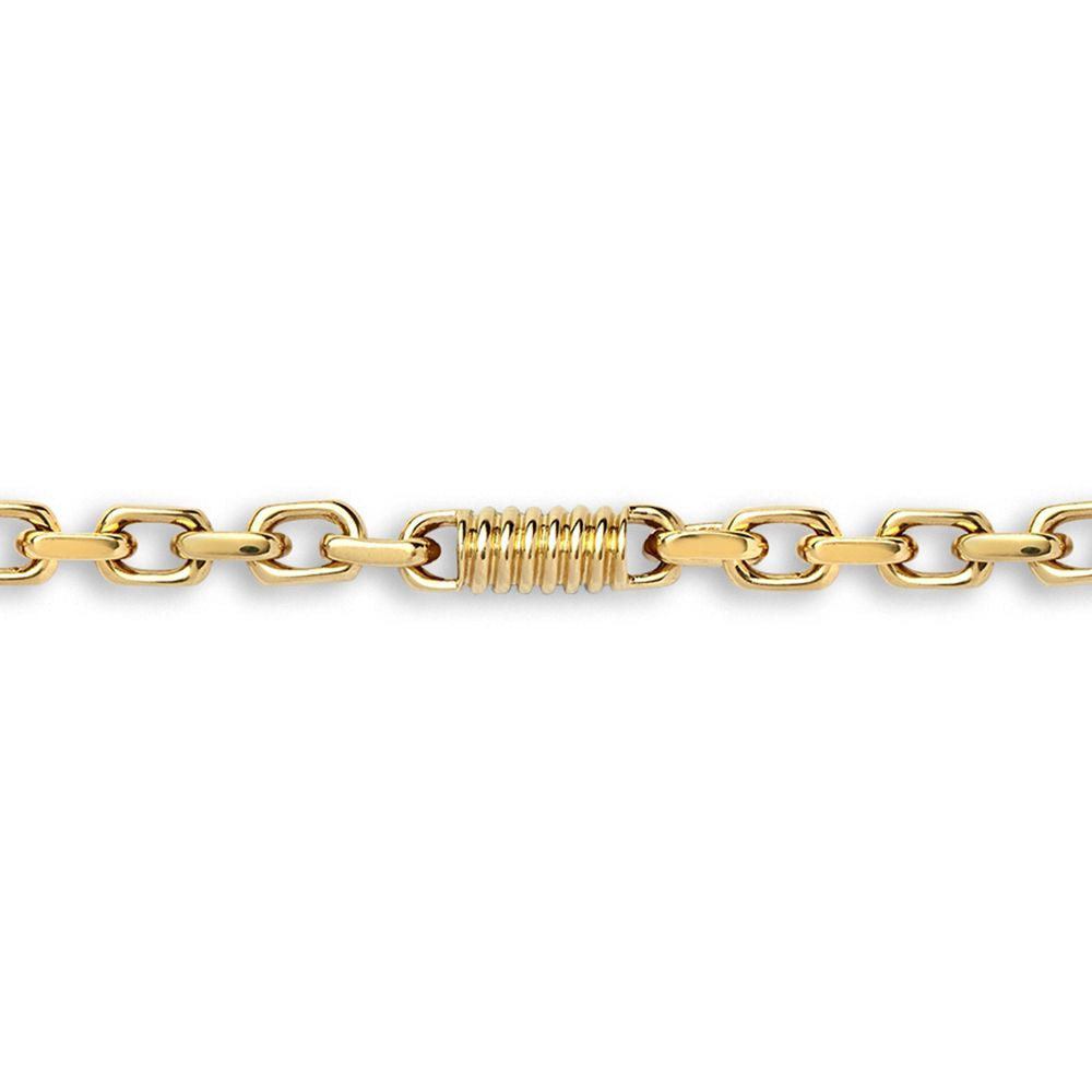 9ct Gold  Spindle Screw Oval 5.5mm Belcher Bracelet, 7.5 inch 19cm - JBB365