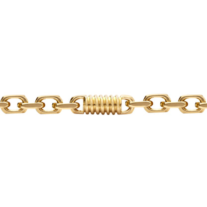 9ct Gold  Spindle Screw Oval 5.5mm Belcher Bracelet, 7.5 inch 19cm - JBB365