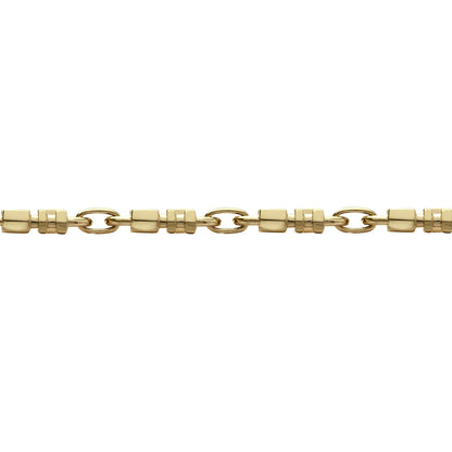 9ct Gold  Oval Trumpet Cornet Pipe 8mm Chain Link Bracelet 7.5inch - JBB368A