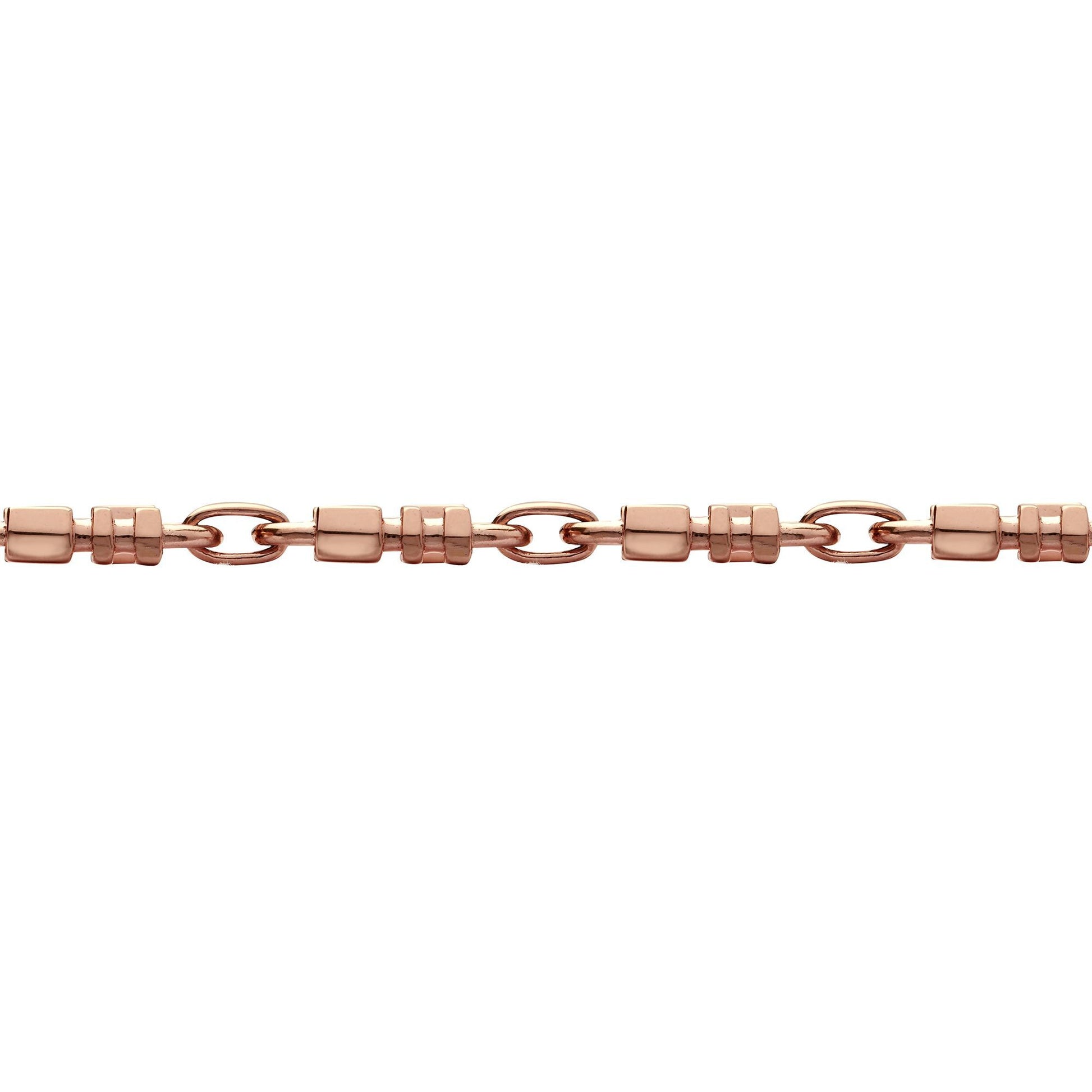 9ct Rose Gold  Oval Trumpet Cornet Pipe 8mm Chain Link Necklace - JBB368